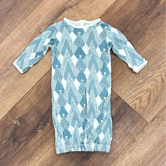 Kickee Pants Other - Kickee Pants Teal Baby Gown Sleeper Sleep Sack Bamboo Outfit 0-3m